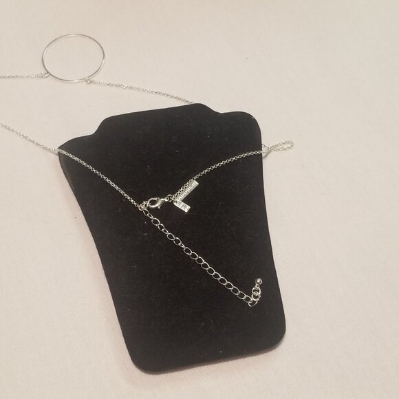 Lele Sadoughi Silver Tone Circle Necklace 19inch - Picture 4 of 8